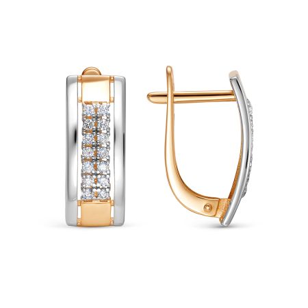 Серьги с 28 бриллиантами 0.196 карат из красного золота 141488