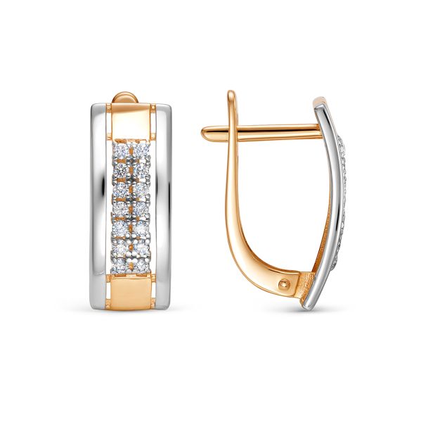 Серьги с 28 бриллиантами 0.196 карат из красного золота 141488 Серьги с 28 бриллиантами 0.196 карат из красного золота 141488