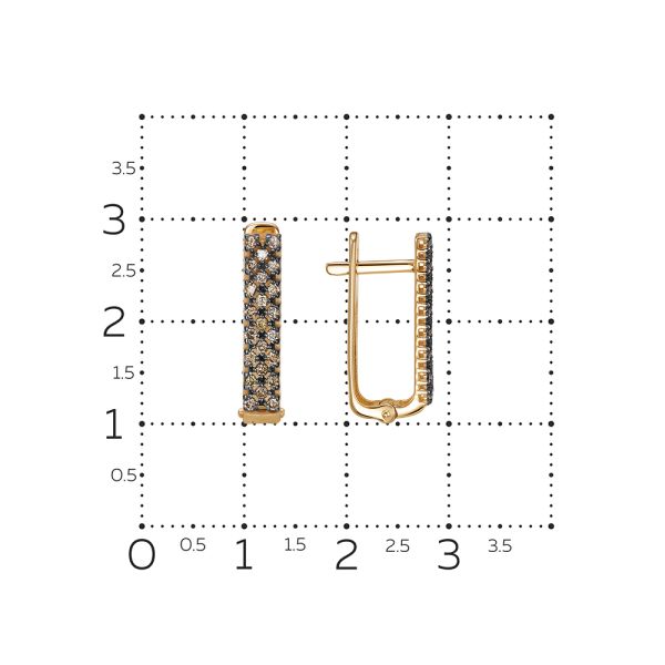 Серьги с 46 коньячными бриллиантами из красного золота 141348