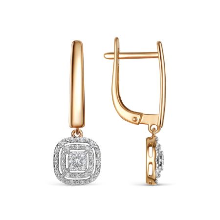 Серьги с 66 бриллиантами из красного золота 143125