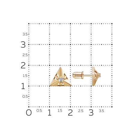 Серьги-пусеты с бриллиантами 0.048 карат из красного золота 127338