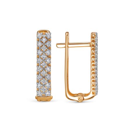 Серьги с 46 бриллиантами 0.322 карат из красного золота 141347