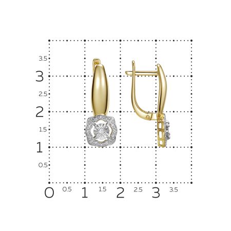 Серьги с 26 бриллиантами из лимонного золота 144603