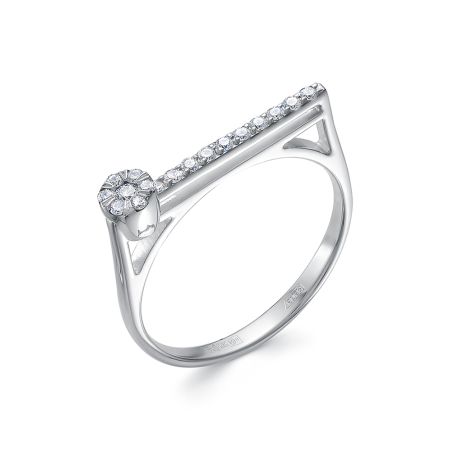 Кольцо с 19 бриллиантами из белого золота 138801