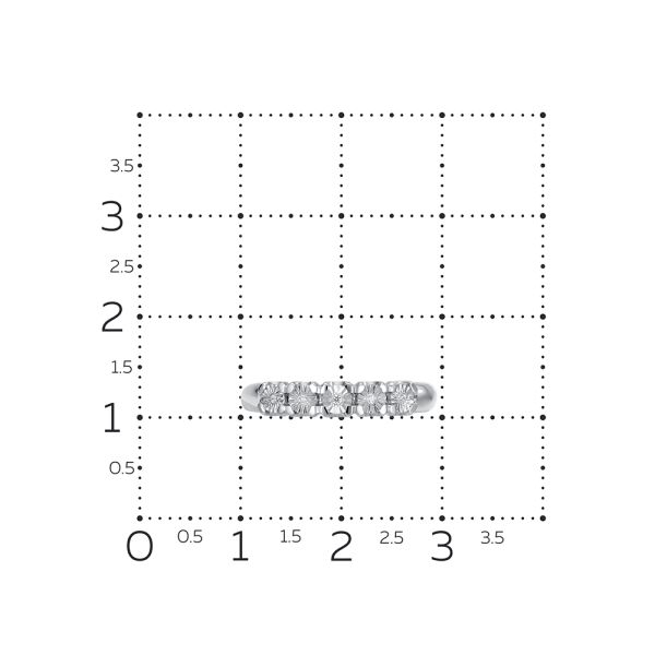 Кольцо с 5 бриллиантами 0.025 карат из белого золота 143571