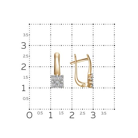 Серьги с 10 бриллиантами из красного золота 143678