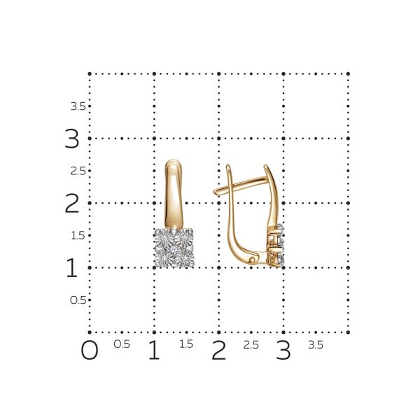 Серьги с 10 бриллиантами из красного золота 143678