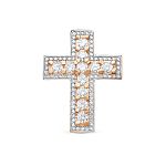 Декоративный крест с 87 бриллиантами из красного золота 78403