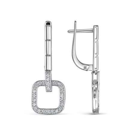 Серьги с 50 бриллиантами 0.35 карат из белого золота 138856