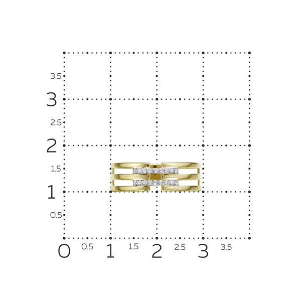 Кольцо с 18 бриллиантами 0.09 карат из лимонного золота 143833