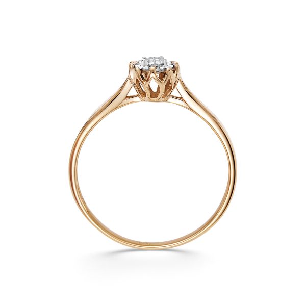 Кольцо с бриллиантом 0.075 карат из комбинированного золота 85575
