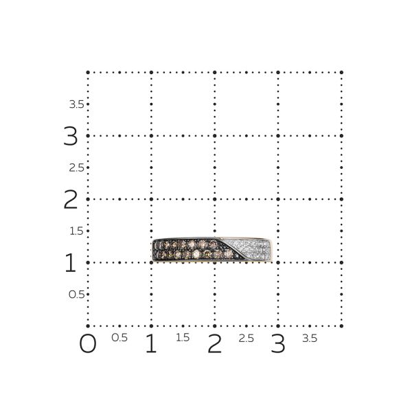 Кольцо с 17 коньячными бриллиантами и 21 бриллиантом из красного золота 141623