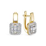 Серьги с x из лимонного золота 138887 Серьги с x из лимонного золота 138887
