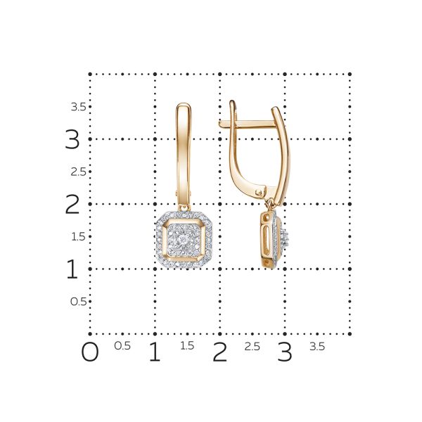 Серьги с 90 бриллиантами из красного золота 134422