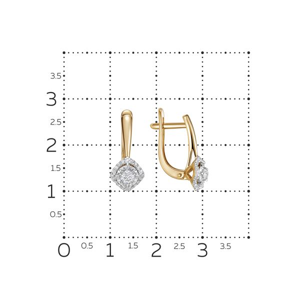 Серьги с 42 бриллиантами из красного золота 132507
