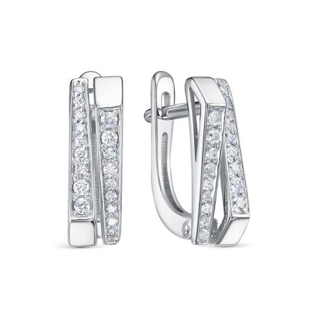 Серьги с 36 бриллиантами из белого золота 129647