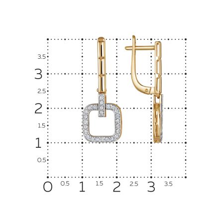 Серьги с 50 бриллиантами 0.35 карат из красного золота 138855
