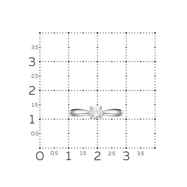 Кольцо с бриллиантом 0.35 карат из белого золота 128123