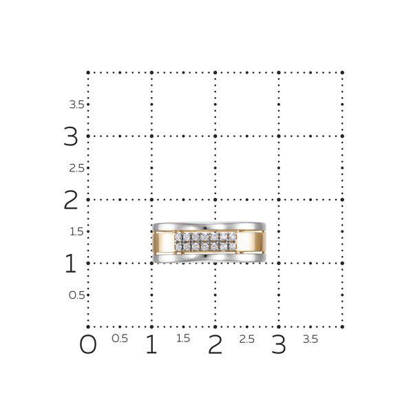 Кольцо с 14 бриллиантами 0.098 карат из красного золота 141452