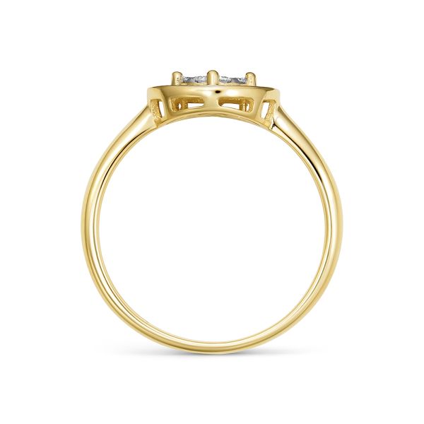 Кольцо с 9 бриллиантами из лимонного золота 143737