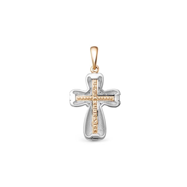 Православный крест с 8 бриллиантами 0.024 карат из комбинированного золота 78133