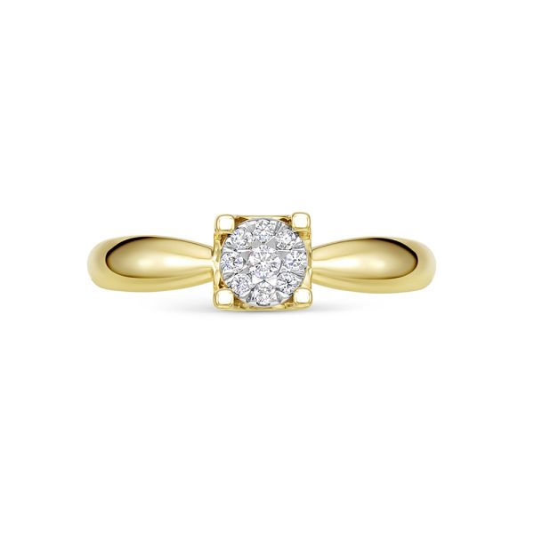 Кольцо с 9 бриллиантами из лимонного золота 126805