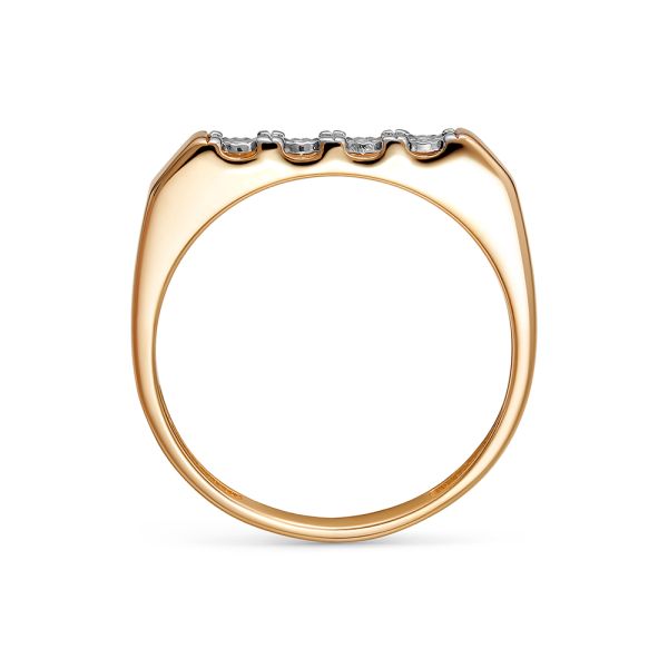 Кольцо с 4 бриллиантами 0.02 карат из красного золота 143587