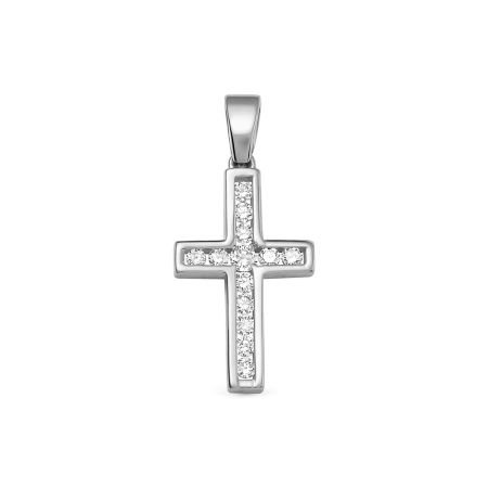 Декоративный крест с 13 бриллиантами из белого золота 92922