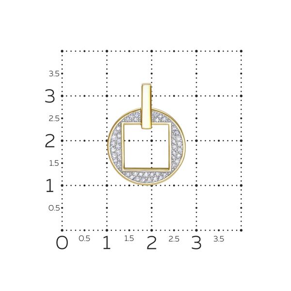 Подвеска с 47 бриллиантами из лимонного золота 144643