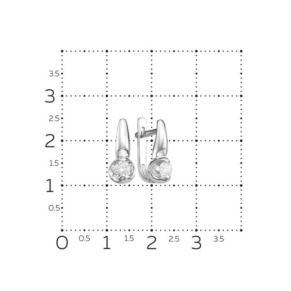 Серьги с бриллиантами 0.41 карат из белого золота 54000