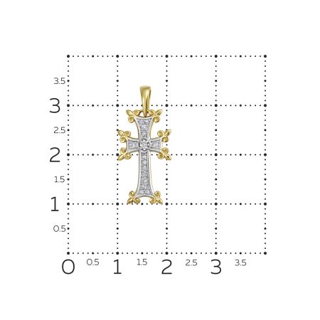 Подвеска с 15 бриллиантами из лимонного золота 142912