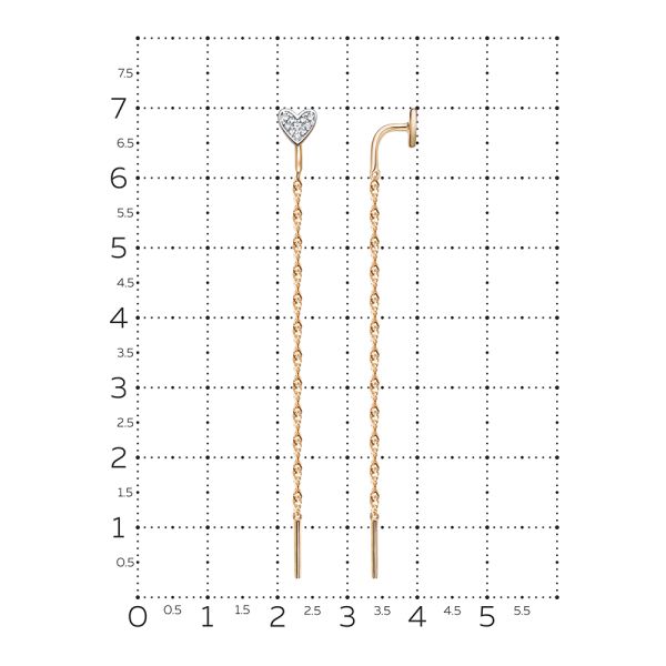Серьги с 20 бриллиантами из красного золота 134409