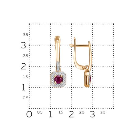 Серьги с рубинами и 40 бриллиантами из красного золота 146428