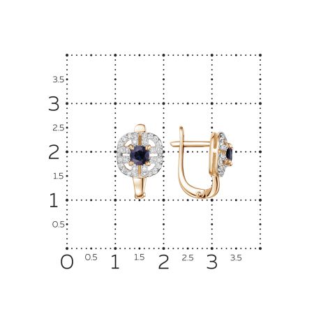 Серьги с сапфирами и 56 бриллиантами из красного золота 121012