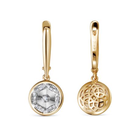 Серьги с 38 бриллиантами из красного золота 137878