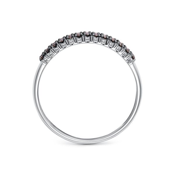 Кольцо с 39 коньячными бриллиантами из белого золота 143251