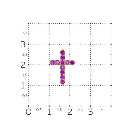 Декоративный крест с 11 рубинами из красного золота 77711