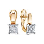 Серьги с 18 бриллиантами из красного золота 136932