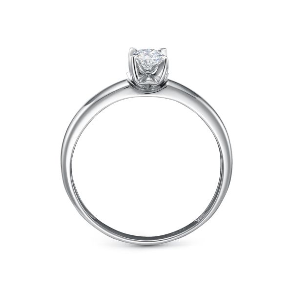 Кольцо с бриллиантом 0.205 карат из белого золота 121305