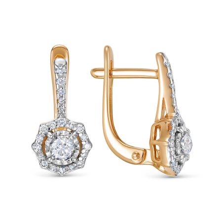 Серьги с 44 бриллиантами из красного золота 136330