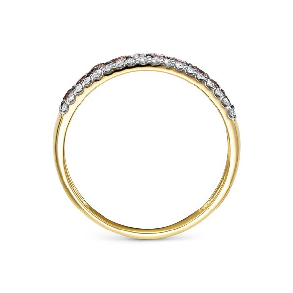 Кольцо с 10 коньячными бриллиантами и 36 бриллиантами из лимонного золота 144361