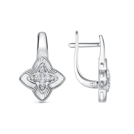 Серьги с 18 бриллиантами из белого золота 140771