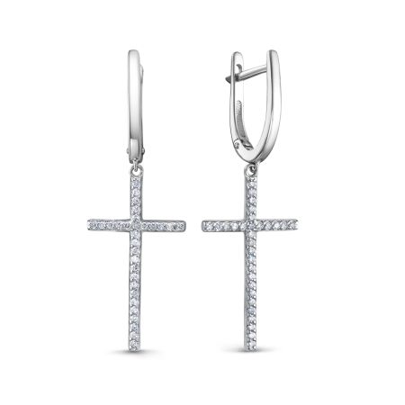 Серьги с 60 бриллиантами 0.3 карат из белого золота 111900