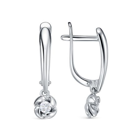 Серьги с бриллиантами 0.16 карат из белого золота 98297