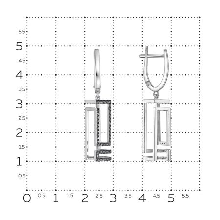Серьги с 84 черными бриллиантами из белого золота 131470