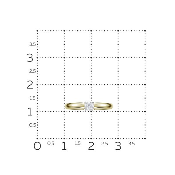Кольцо с бриллиантом 0.165 карат из лимонного золота 90430