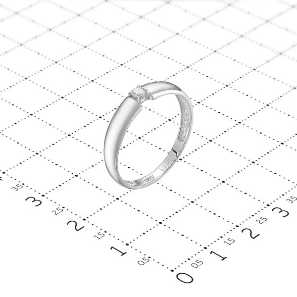 Кольцо с бриллиантом 0.056 карат из белого золота 61771