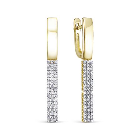 Серьги с 54 бриллиантами 0.216 карат из лимонного золота 136927