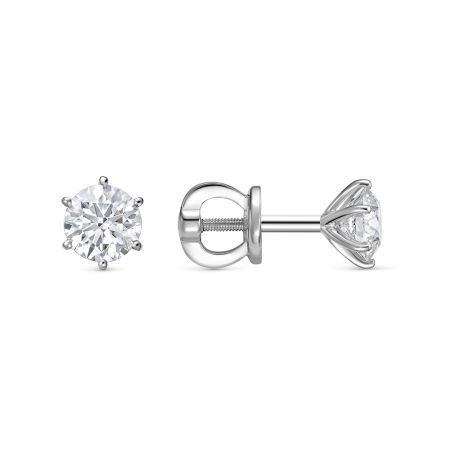Серьги-пусеты с бриллиантами 1.44 карат из белого золота 148844