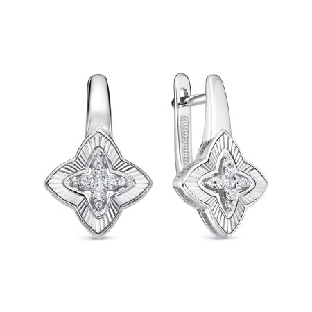 Серьги с 18 бриллиантами из белого золота 140771